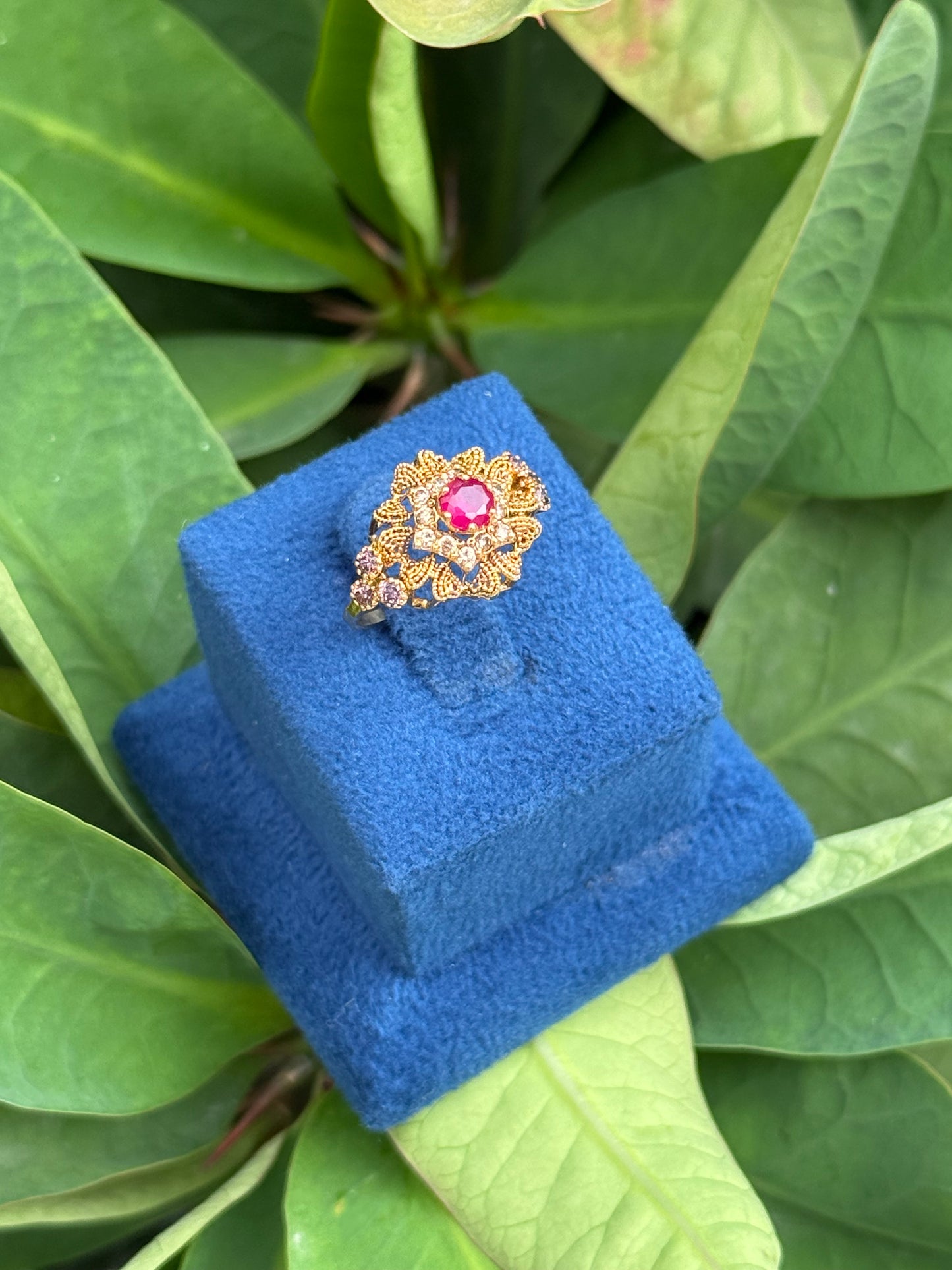 925 Silver GoldPlated Ring-Sr172