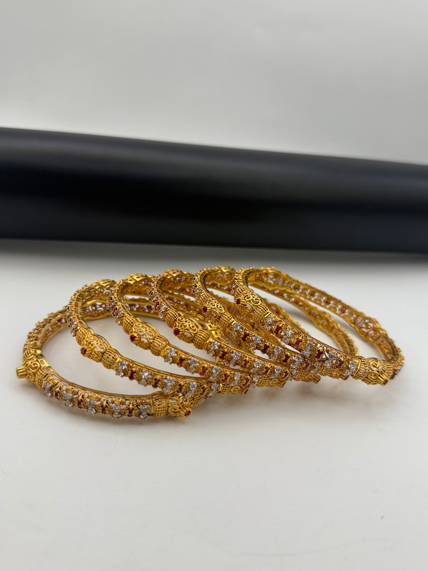 925 Silver Gold Plated Bangles-Sbg5
