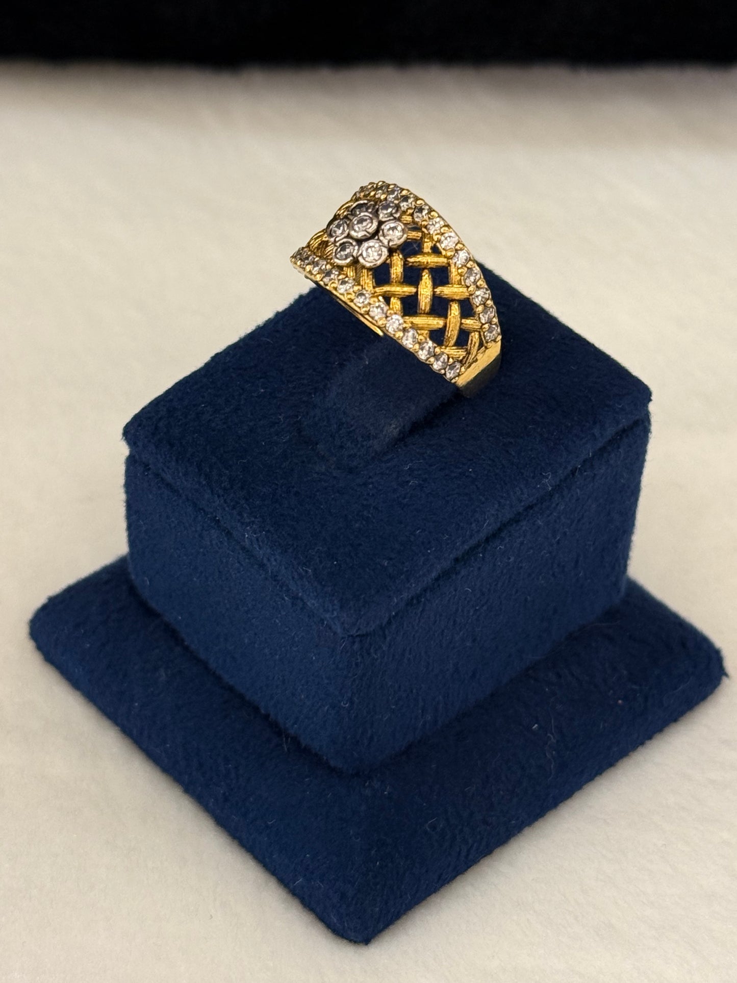 925 Silver GoldPlated Ring-Sr124