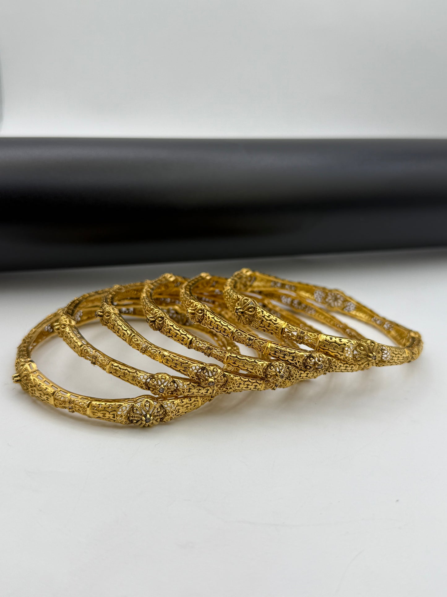 925 Silver Gold Plated Bangles-Sbg28