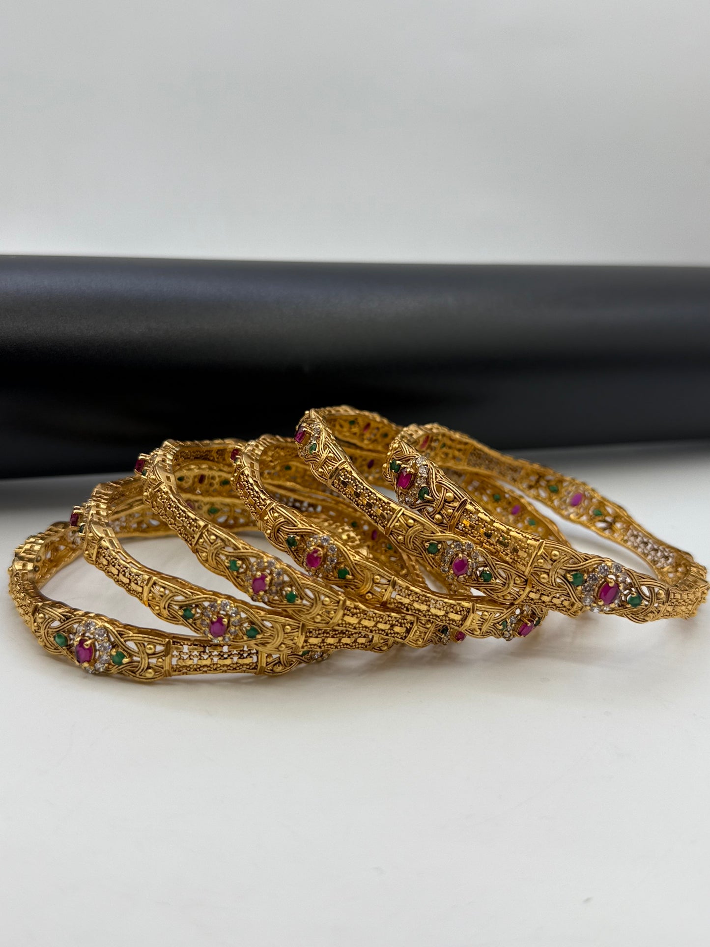 925 Silver Gold Plated Bangles-Sbg38