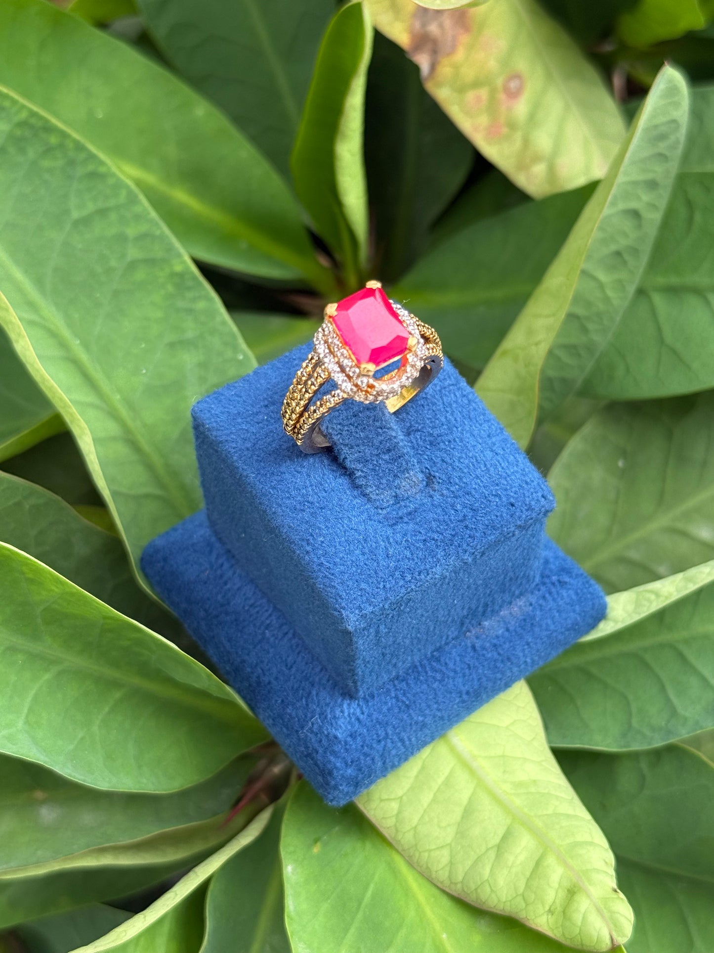 925 Silver GoldPlated Ring-Sr173
