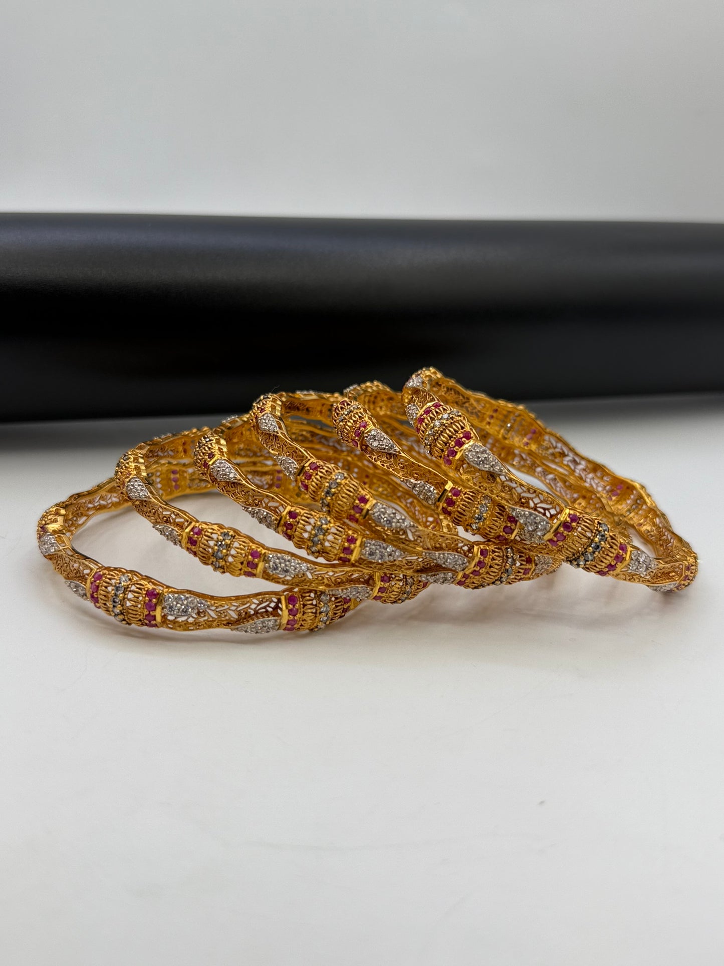 925 Silver Gold Plated Bangles-Sbg45