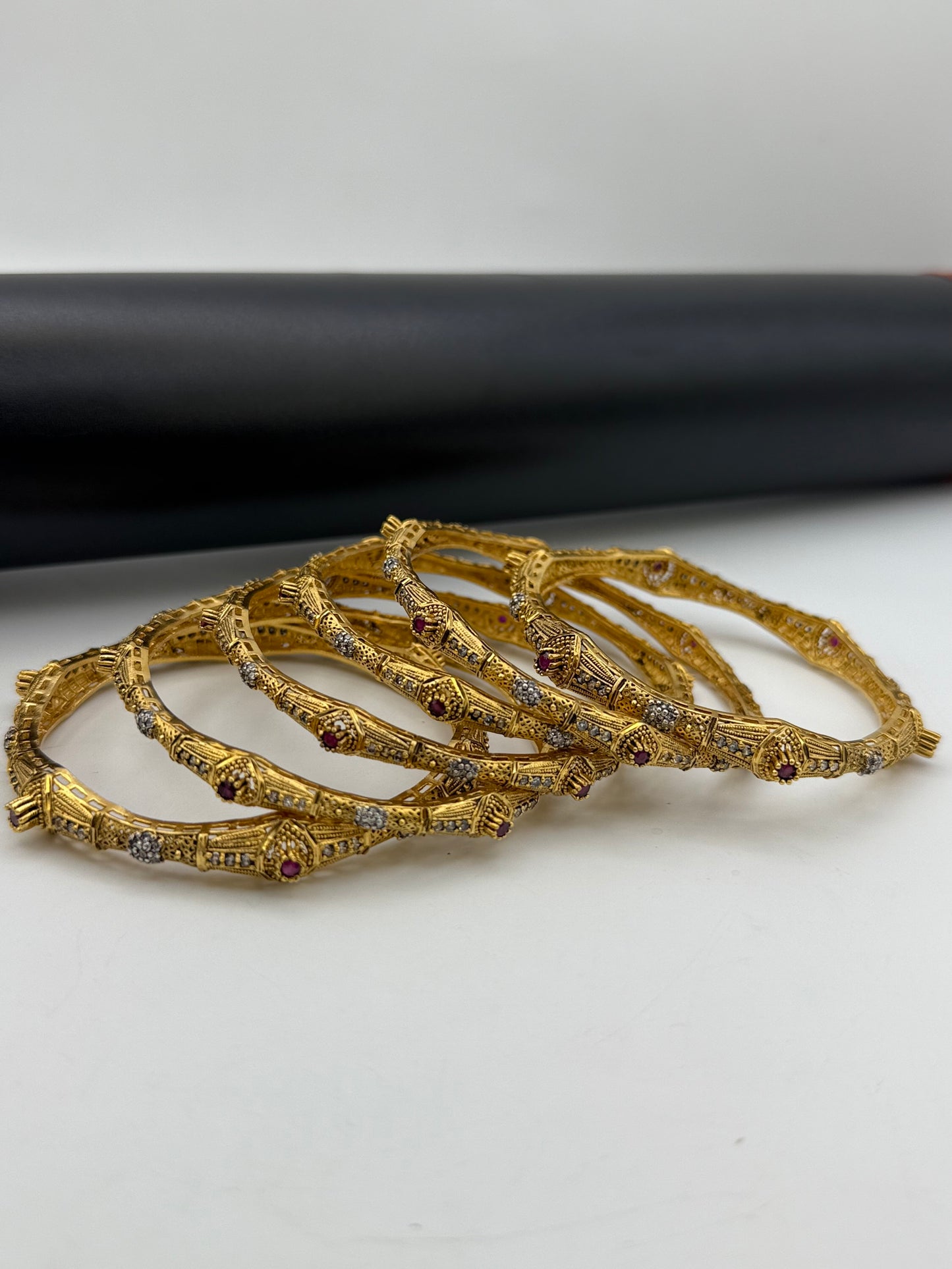 925 Silver Gold Plated Bangles-Sbg9