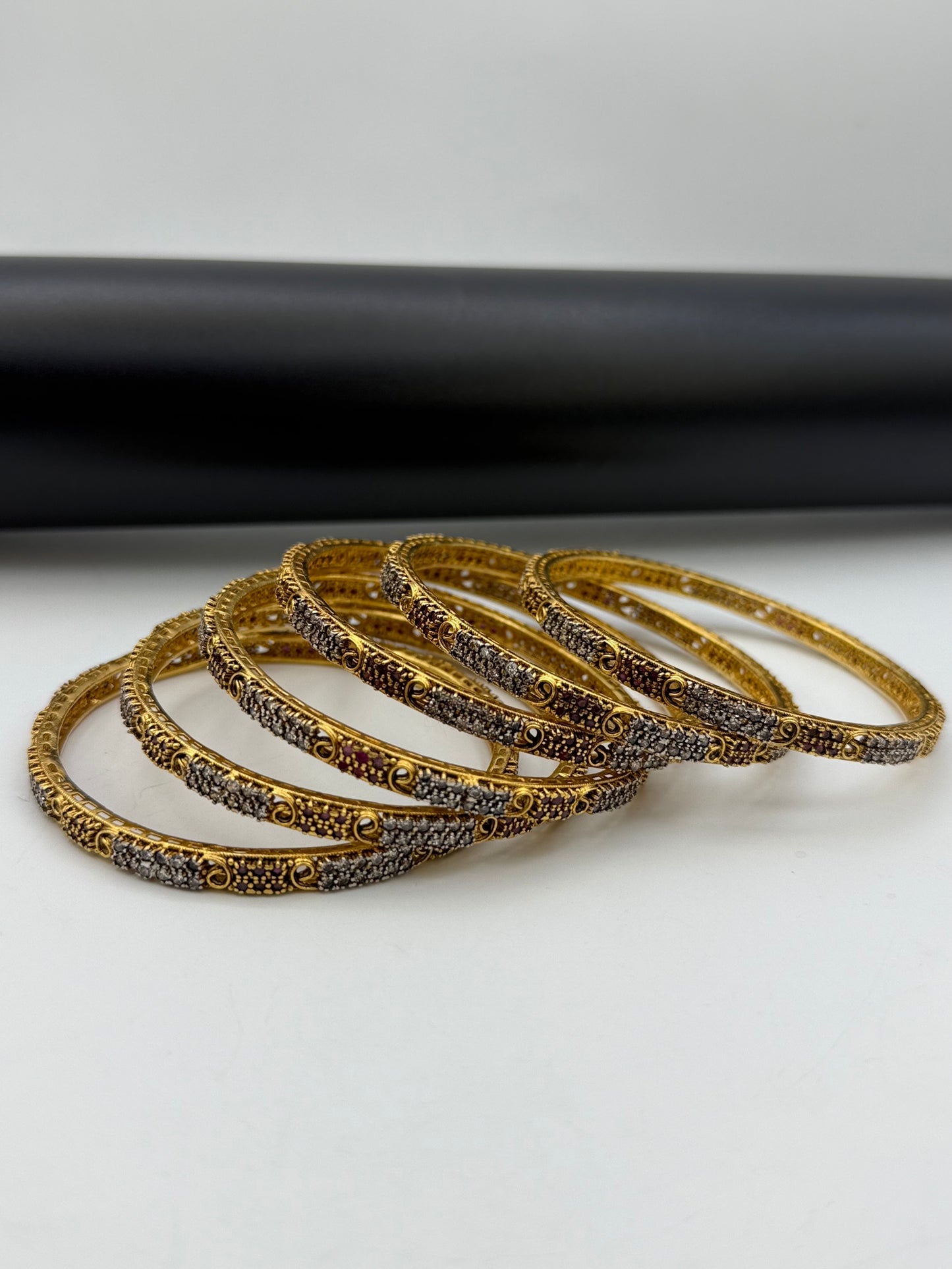 925 Silver Gold Plated Bangles-Sbg22