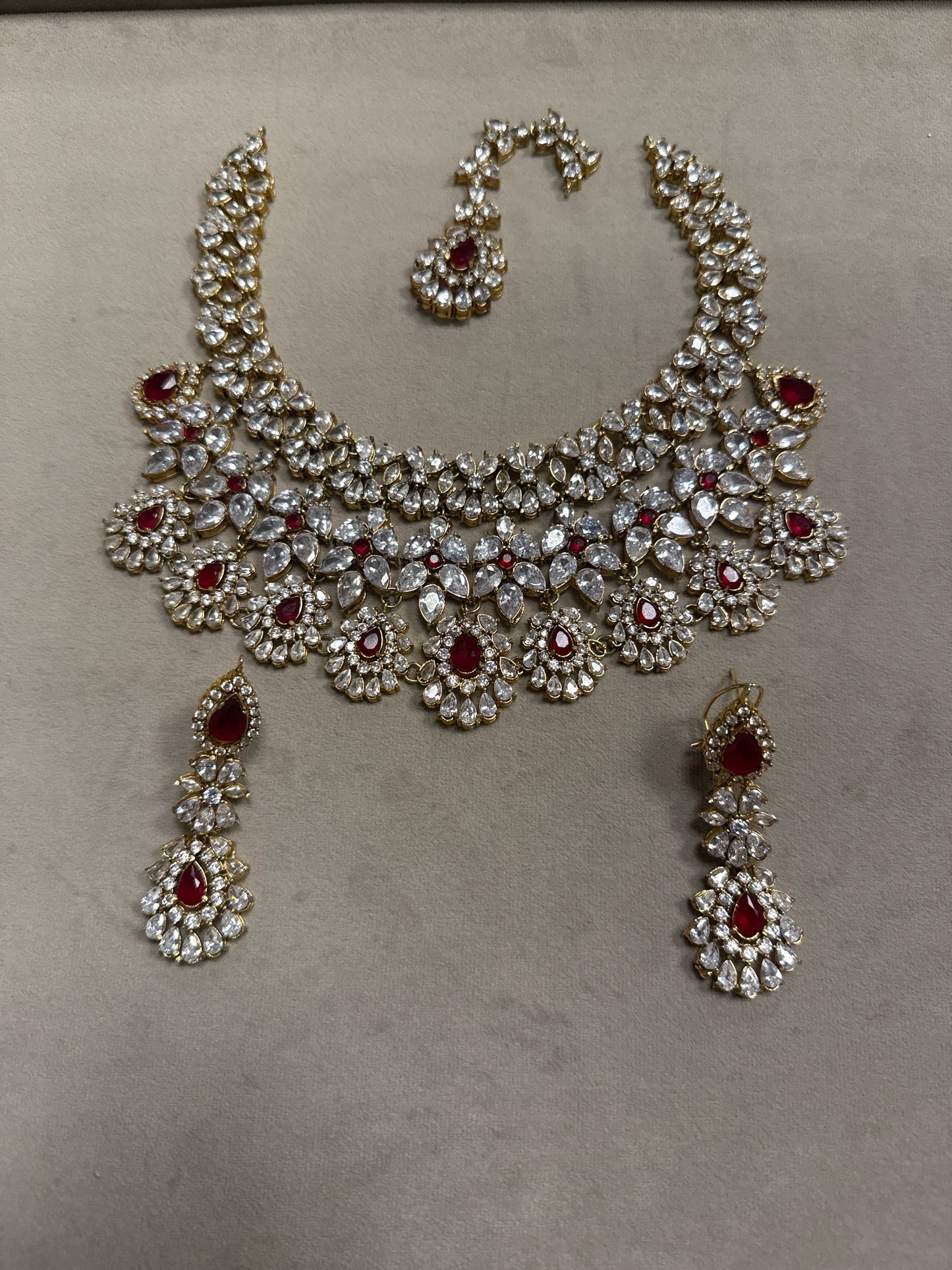 Crimson Crystal Bridal Set-Bs40