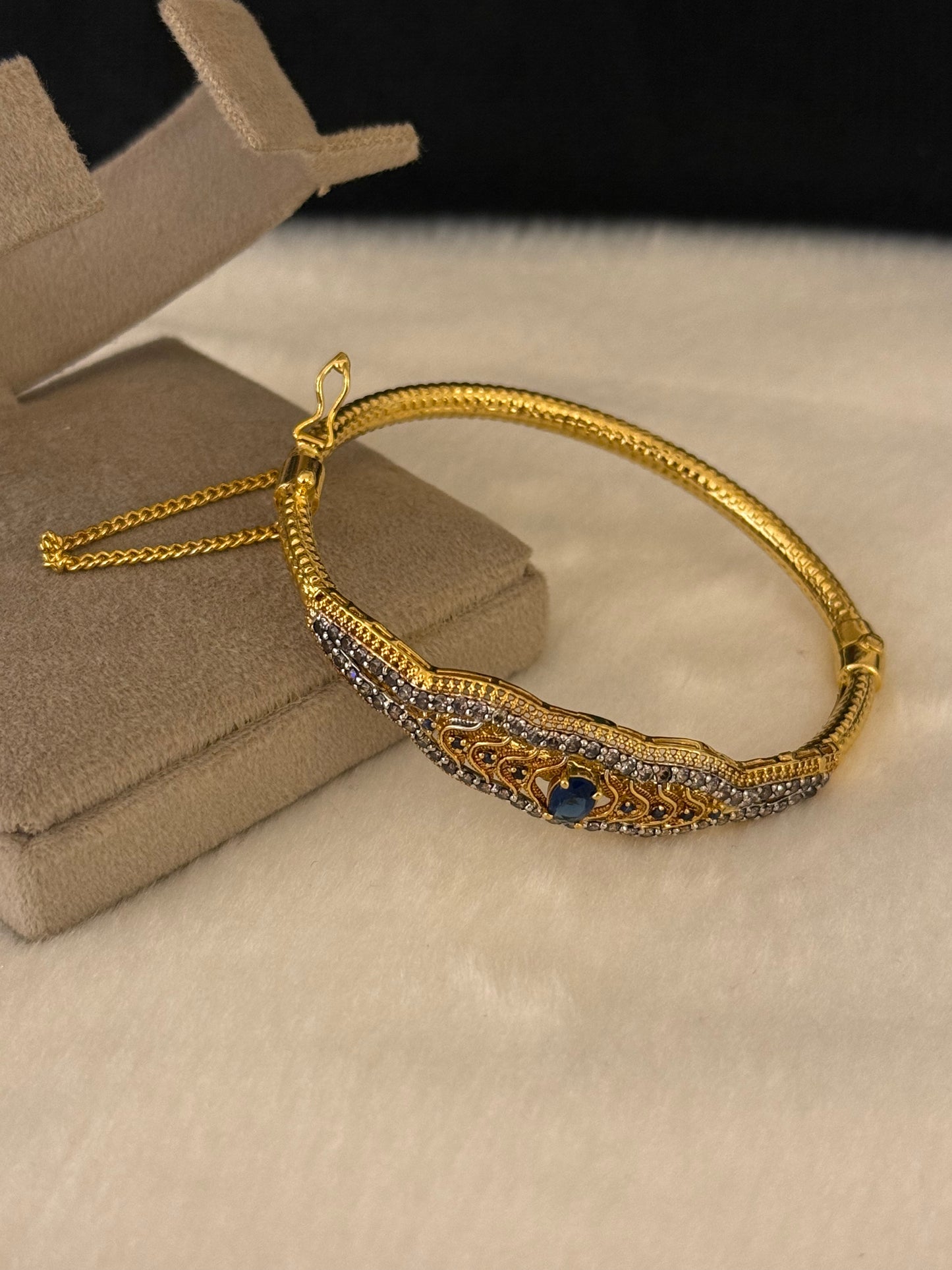 925 Silver Gold Plated Bangles-Sbg61