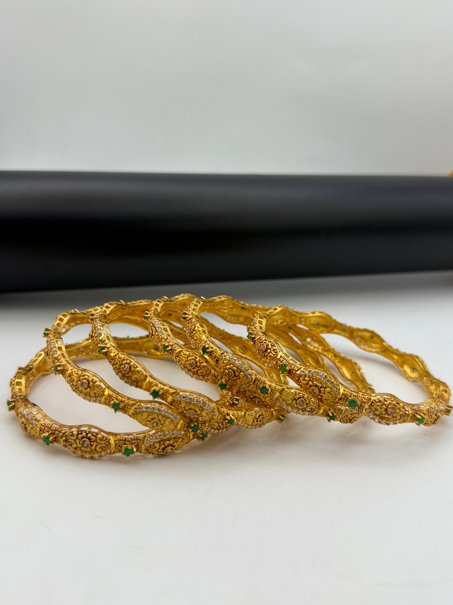 925 Silver Gold Plated Bangles-Sbg18