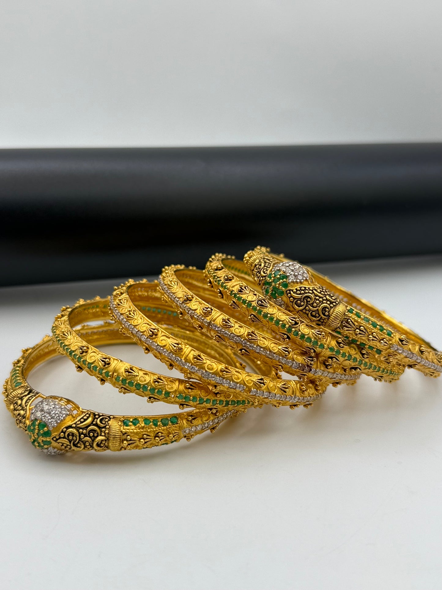 925 Silver Gold Plated Bangles-Sbg26