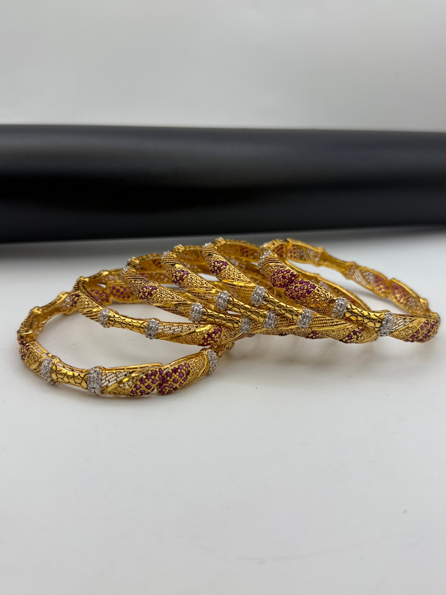 925 Silver Gold Plated Bangles-Sbg12