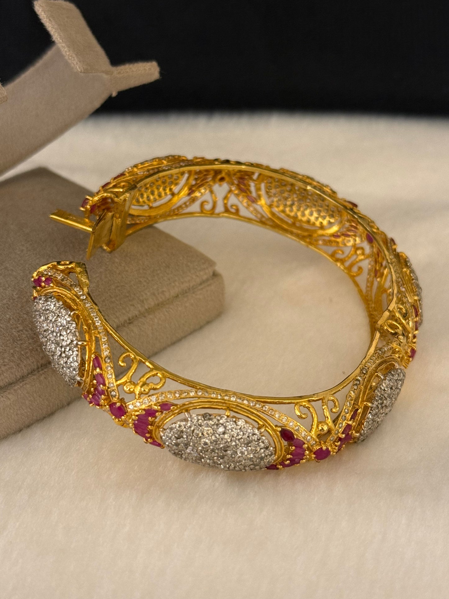 925 Silver Gold Plated Bangles-Sbg57