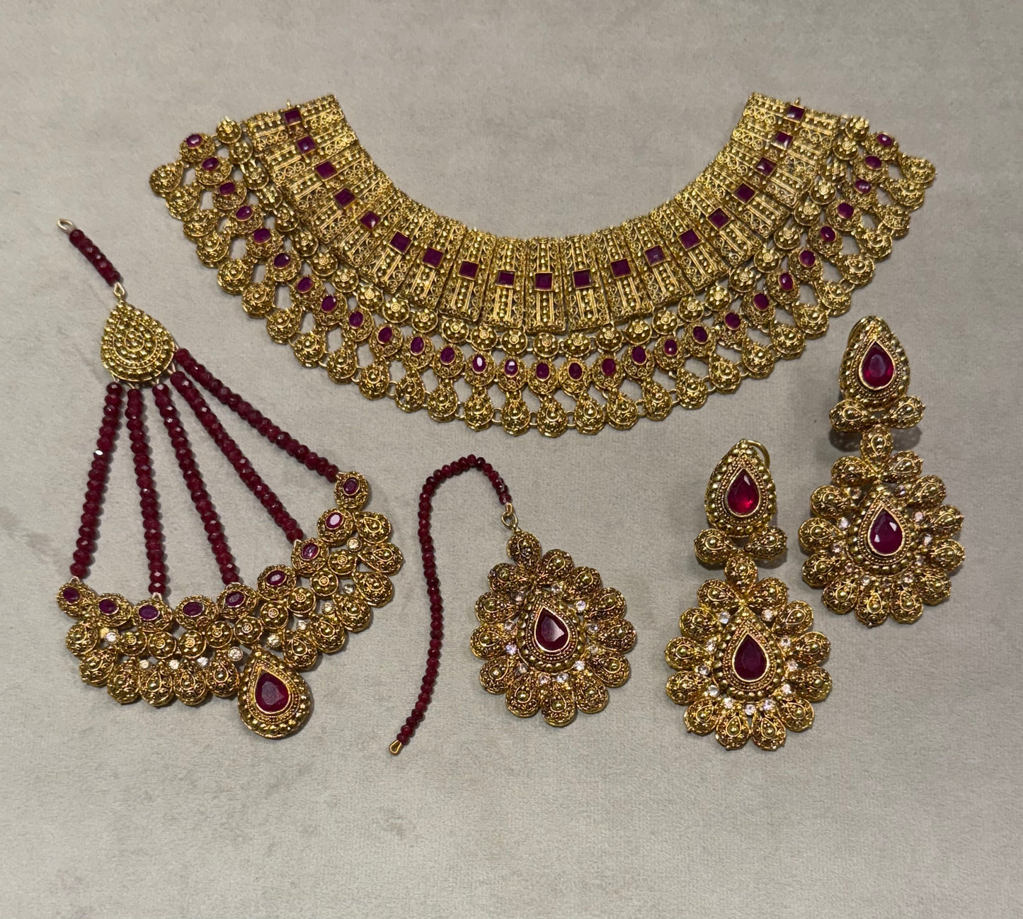 Crimson Radiance Bridal Set-Bs34