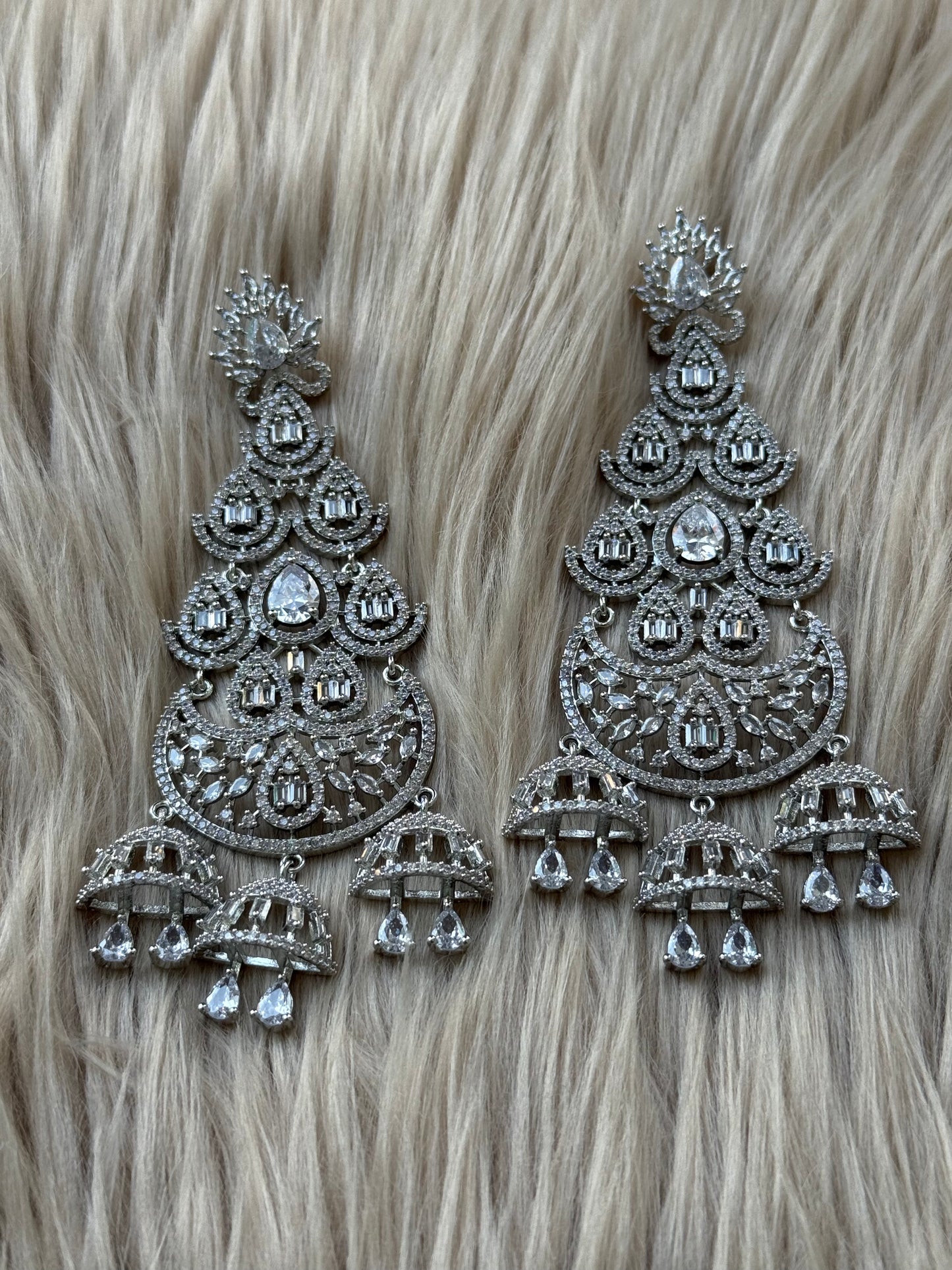 Rhodium Plated Earrings-Er93