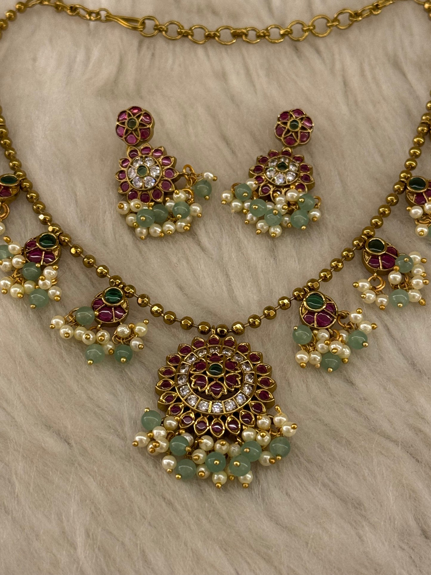 Goldplated necklace set-Ns59