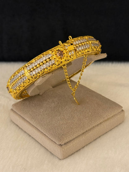 925 Silver Gold Plated Bangles-Sbg60