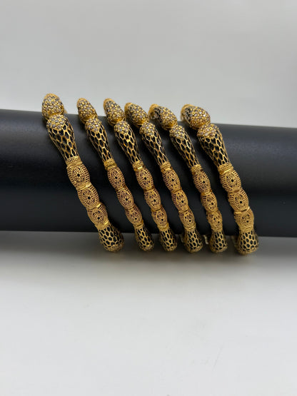 925 Silver Gold Plated Bangles-Sbg14