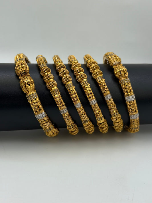 925 Silver Gold Plated Bangles-Sbg7