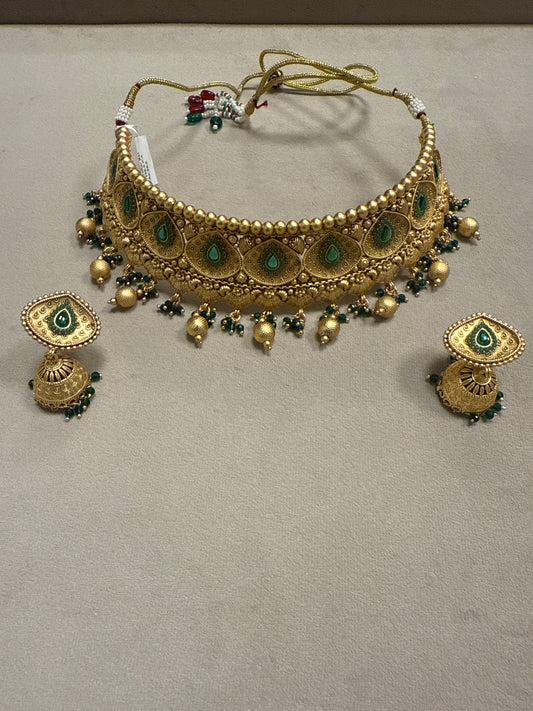 Emerald Blossom Bridal Set-Bs36