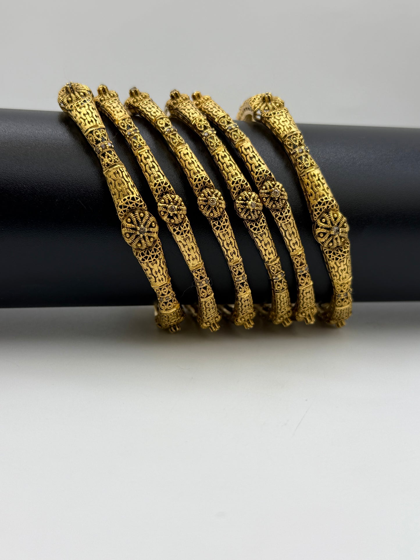 925 Silver Gold Plated Bangles-Sbg28