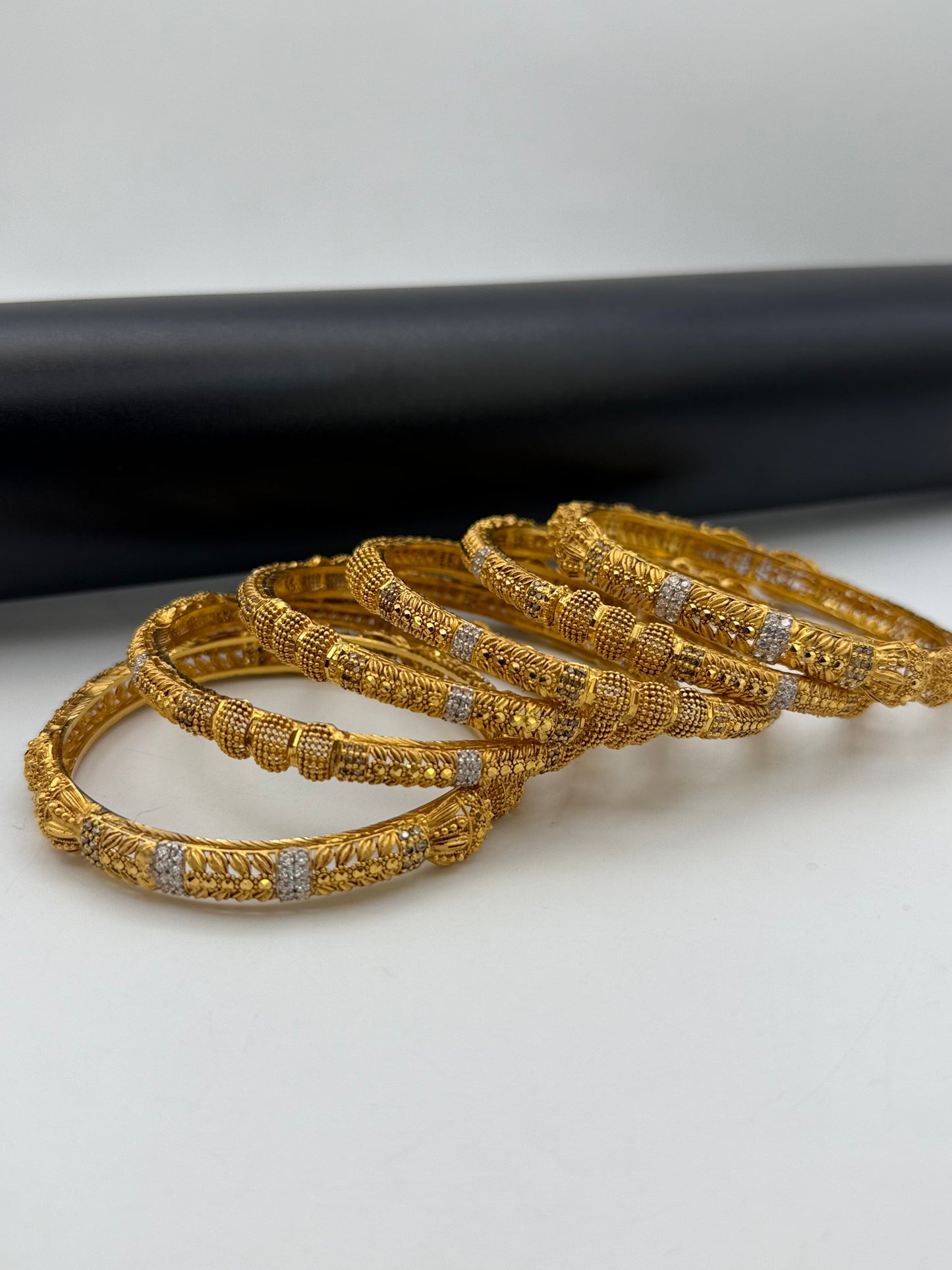 925 Silver Gold Plated Bangles-Sbg7