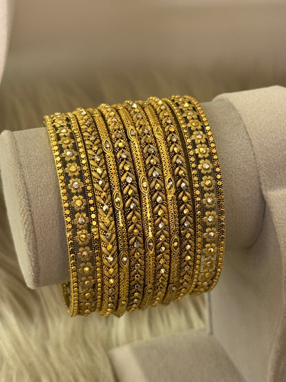 925 Silver Gold Plated Bangles-Sbg47