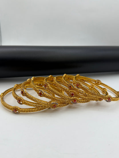 925 Silver Gold Plated Bangles-Sbg29