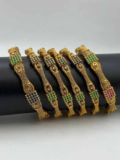 925 Silver Gold Plated Bangles-Sbg32