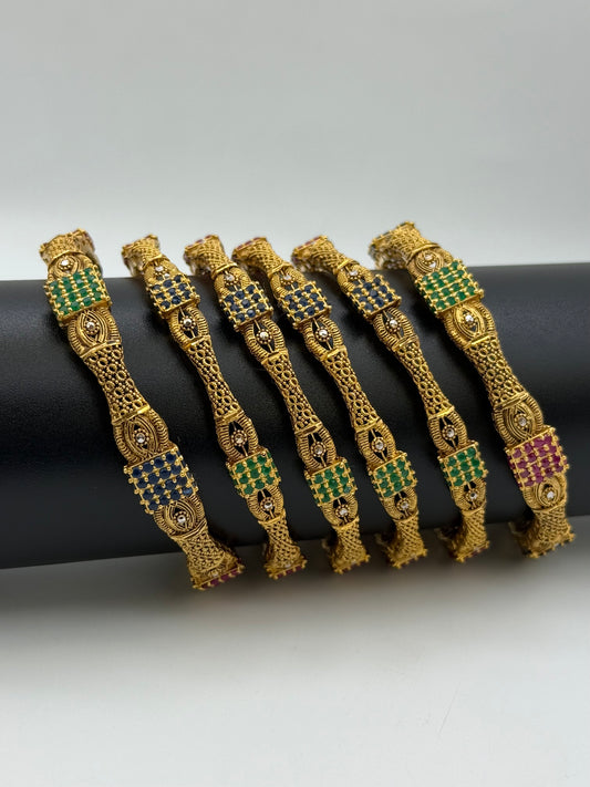 925 Silver Gold Plated Bangles-Sbg32