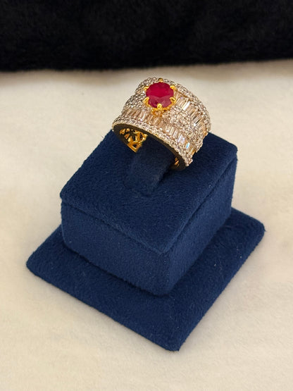 925 Silver GoldPlated Ring-Sr117