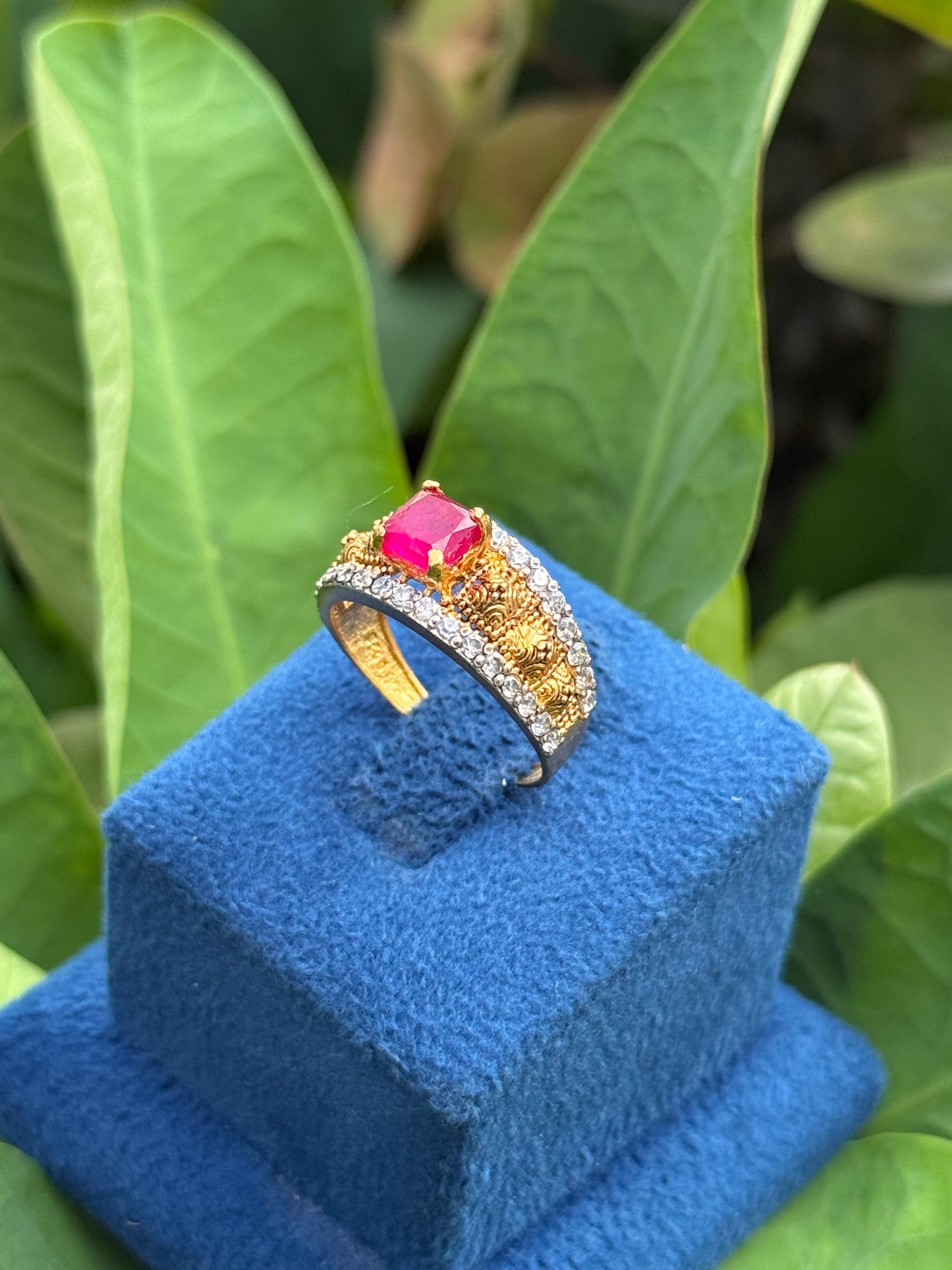 925 Silver GoldPlated Ring-Sr170