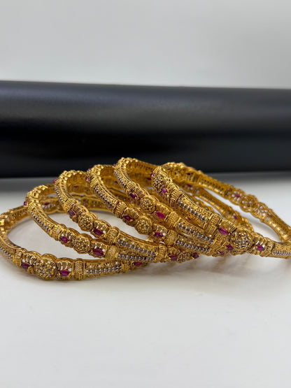 925 Silver Gold Plated Bangles-Sbg39
