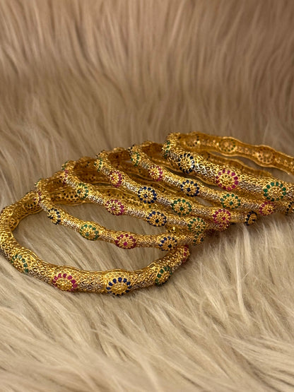 925 Silver Gold Plated Bangles-Sbg49