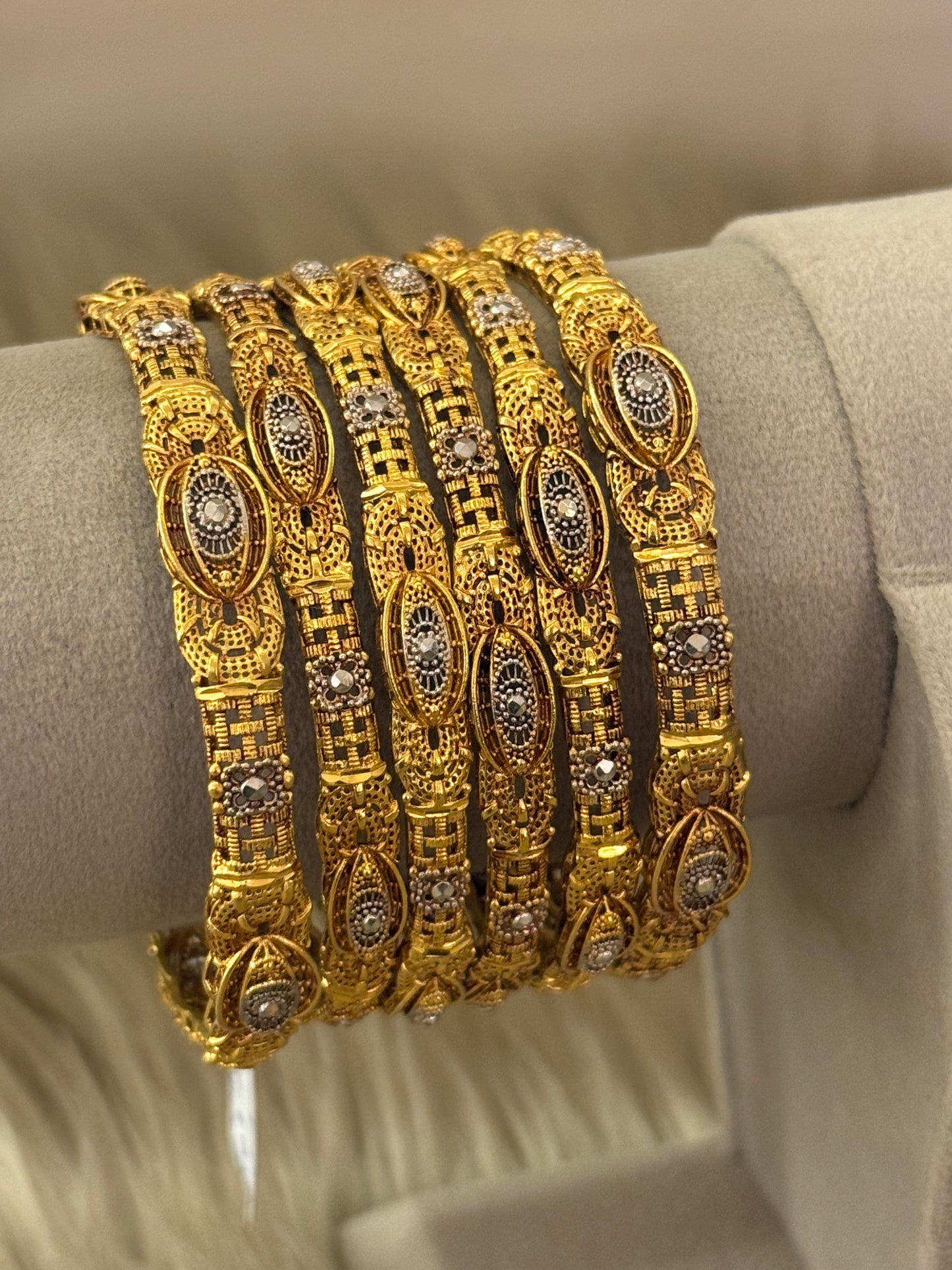925 Silver Gold Plated Bangles-Sbg50