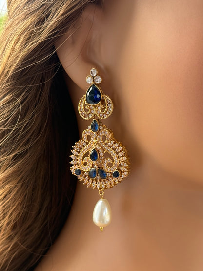 Sapphire Bloom Drops-Er39