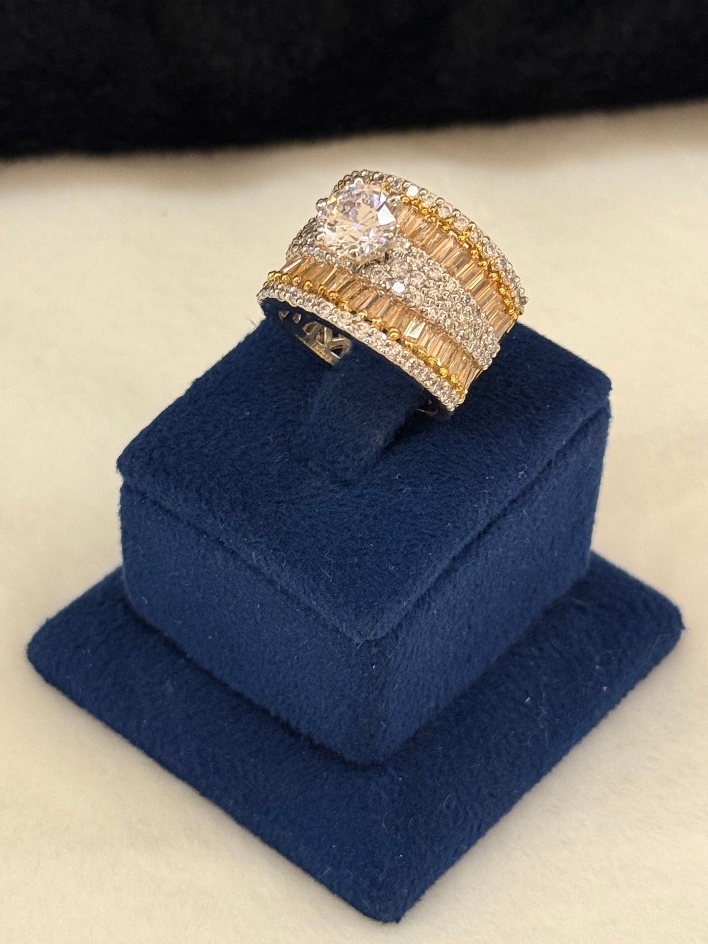925 Silver GoldPlated Ring-Sr117