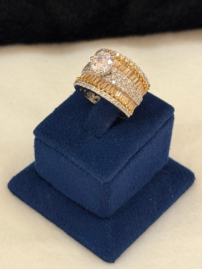 925 Silver GoldPlated Ring-Sr117