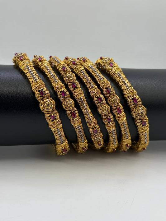 925 Silver Gold Plated Bangles-Sbg39