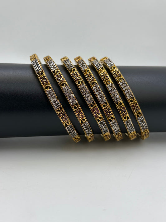 925 Silver Gold Plated Bangles-Sbg22