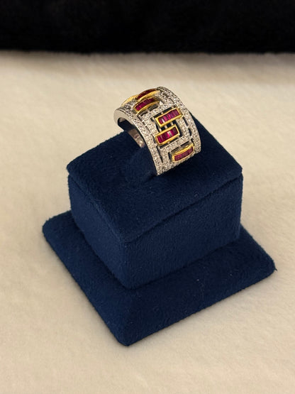 925 Silver Rhodium Plated Ring-Sr116