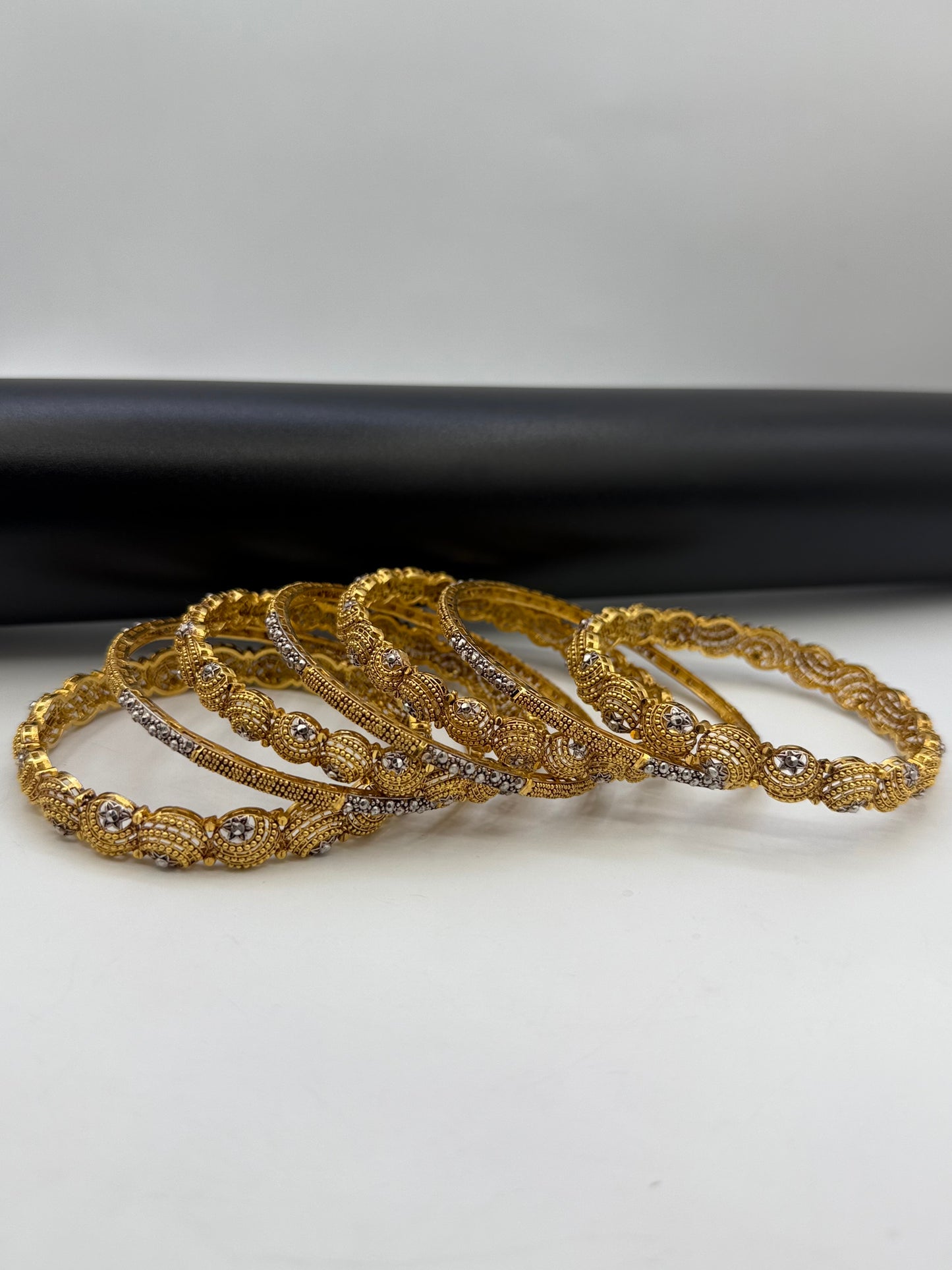 925 Silver Gold Plated Bangles-Sbg42