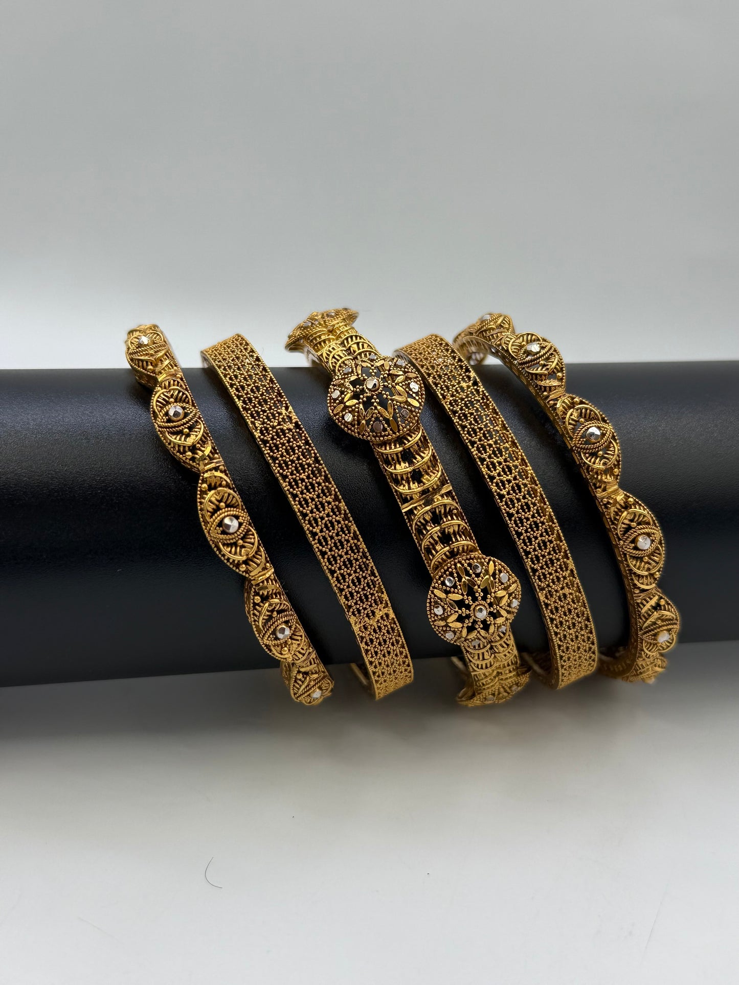 925 Silver Gold Plated Bangles-Sbg37
