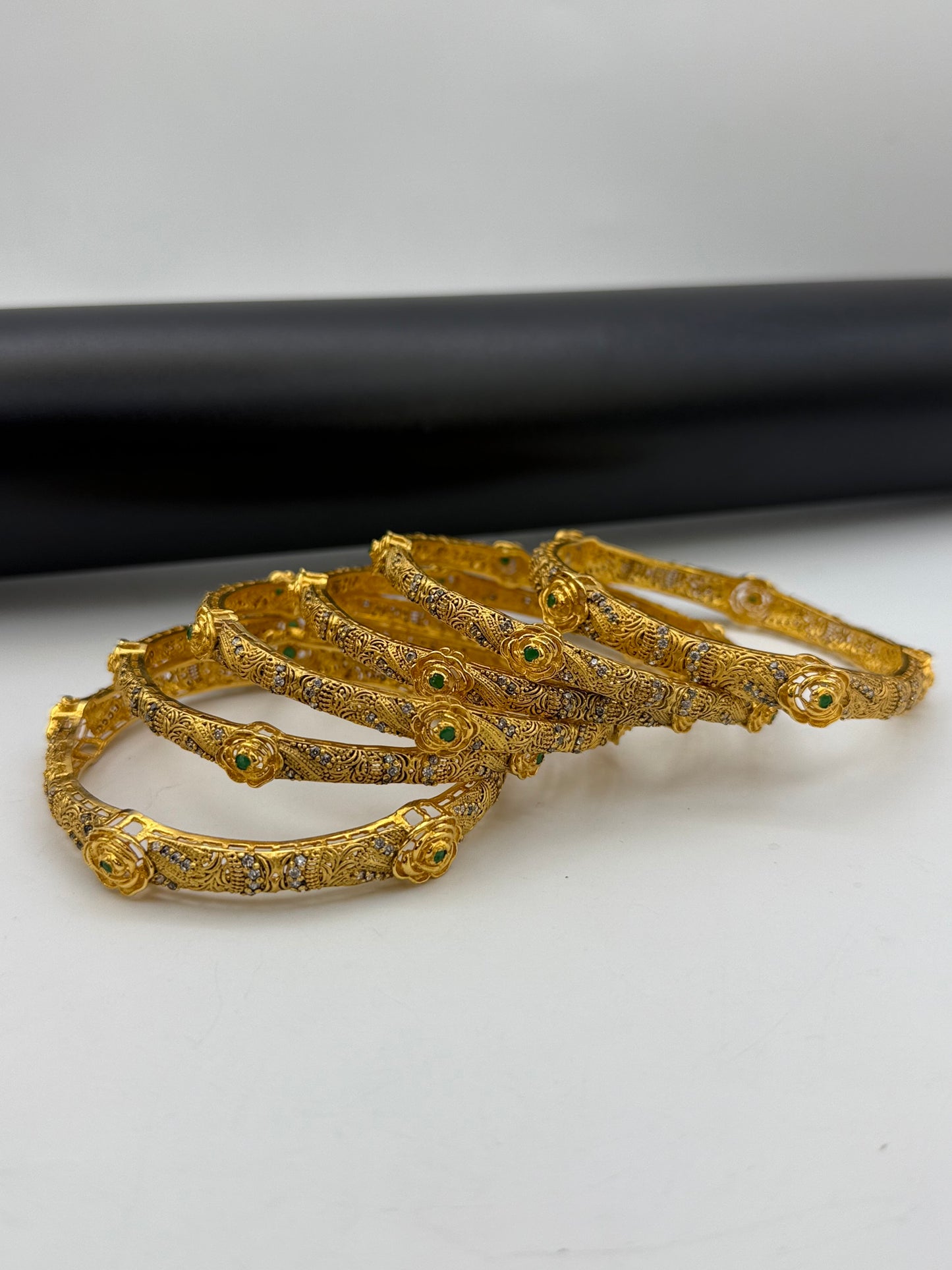 925 Silver Gold Plated Bangles-Sbg10