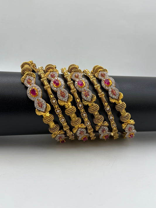 925 Silver Gold Plated Bangles-Sbg27