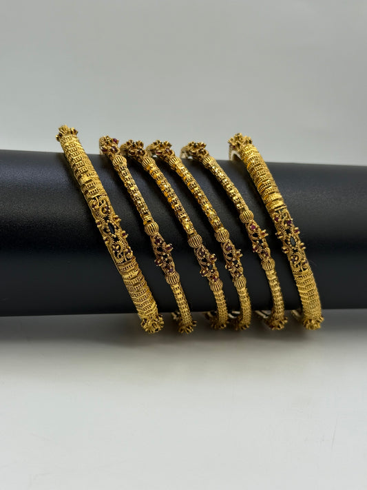 925 Silver Gold Plated Bangles-Sbg33