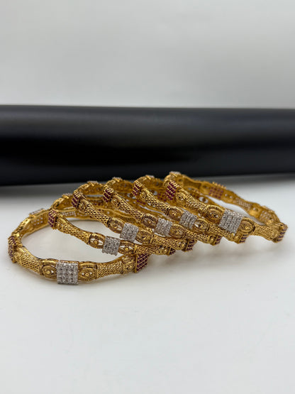 925 Silver Gold Plated Bangles-Sbg21