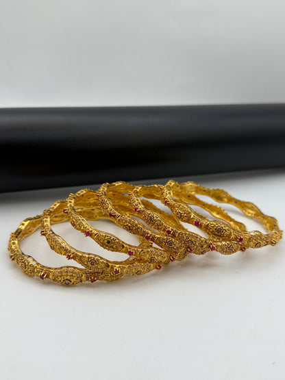 925 Silver Gold Plated Bangles-Sbg20