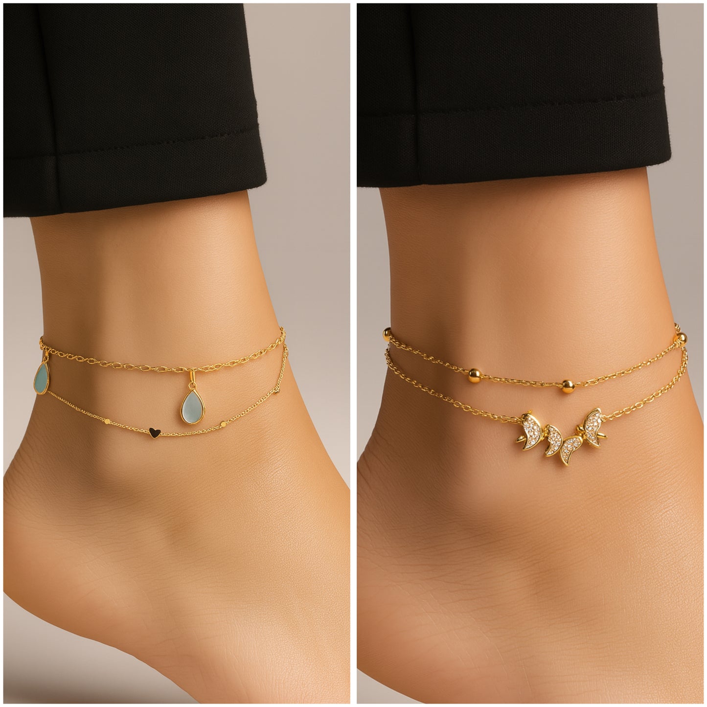 Golden Whimsy Anklet Set-Cs29