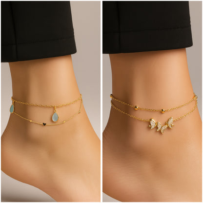 Golden Whimsy Anklet Set-Cs29