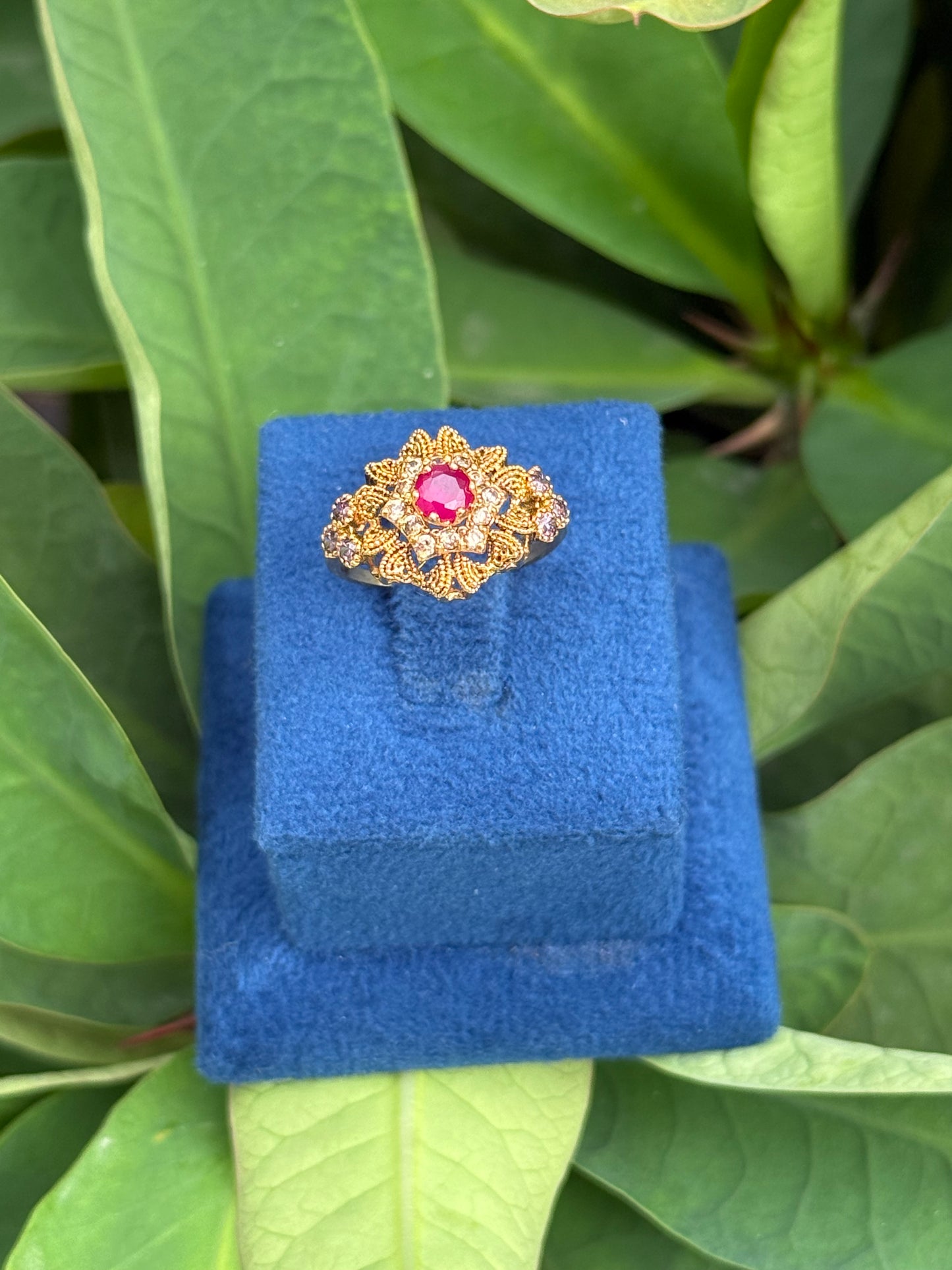925 Silver GoldPlated Ring-Sr172