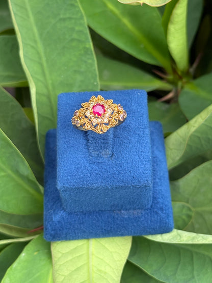 925 Silver GoldPlated Ring-Sr172